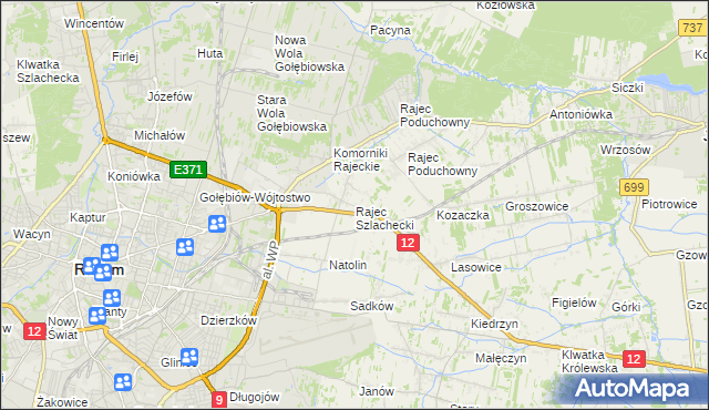 mapa Rajec Szlachecki, Rajec Szlachecki na mapie Targeo