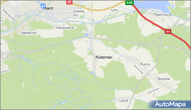 mapa Rudziniec, Rudziniec na mapie Targeo