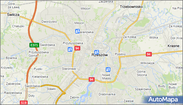 mapa Rzeszów, Rzeszów na mapie Targeo
