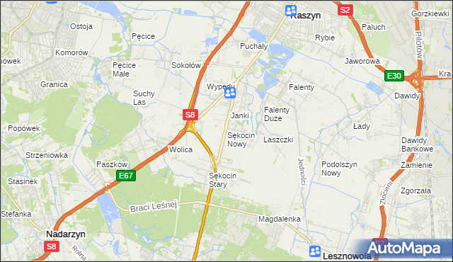 mapa Sękocin Nowy, Sękocin Nowy na mapie Targeo