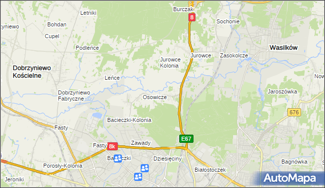 mapa Sielachowskie, Sielachowskie na mapie Targeo