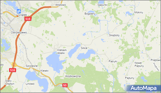 mapa Silice, Silice na mapie Targeo