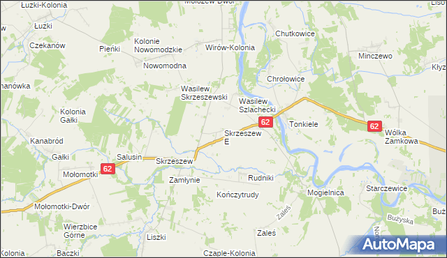 mapa Skrzeszew E, Skrzeszew E na mapie Targeo