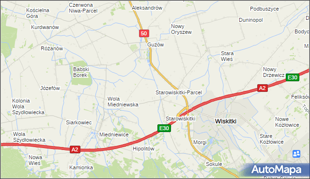 mapa Starowiskitki-Parcel, Starowiskitki-Parcel na mapie Targeo