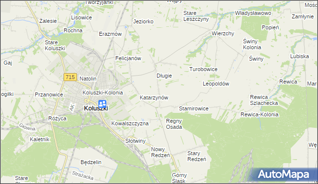 mapa Stefanów gmina Koluszki, Stefanów gmina Koluszki na mapie Targeo