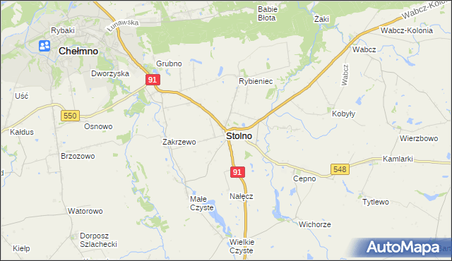 mapa Stolno powiat chełmiński, Stolno powiat chełmiński na mapie Targeo