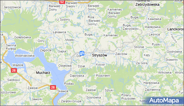 mapa Stryszów, Stryszów na mapie Targeo