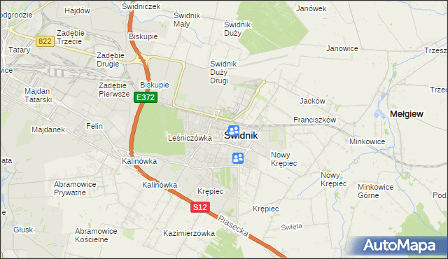 mapa Świdnika, Świdnik na mapie Targeo