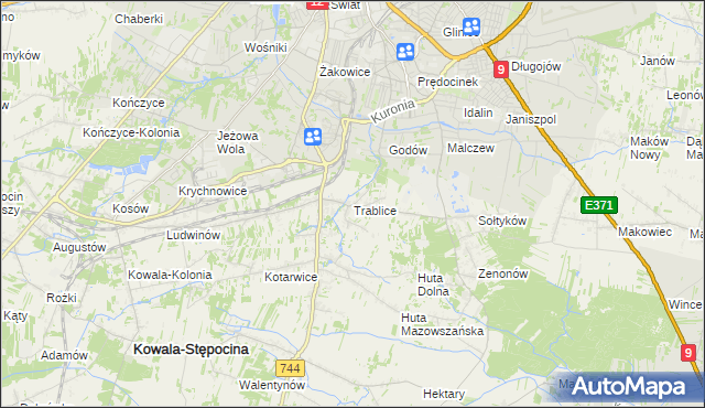 mapa Trablice, Trablice na mapie Targeo