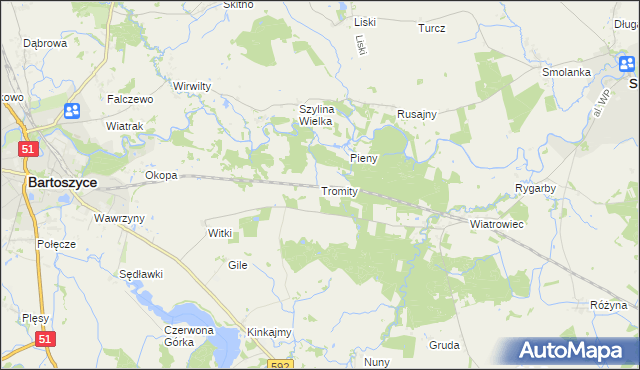 mapa Tromity, Tromity na mapie Targeo