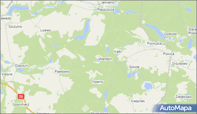mapa Wandzin gmina Przechlewo, Wandzin gmina Przechlewo na mapie Targeo