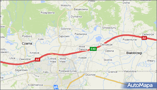 mapa Wola Dalsza, Wola Dalsza na mapie Targeo