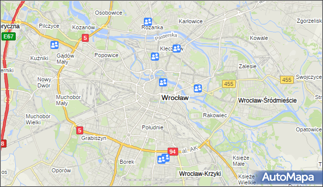 mapa Wrocławia, Wrocław na mapie Targeo