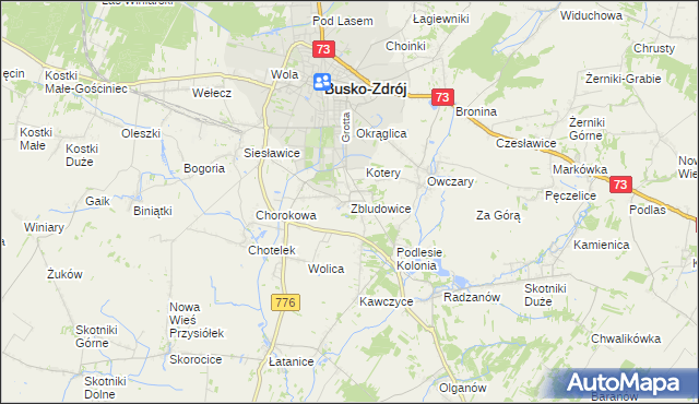 mapa Zbludowice, Zbludowice na mapie Targeo