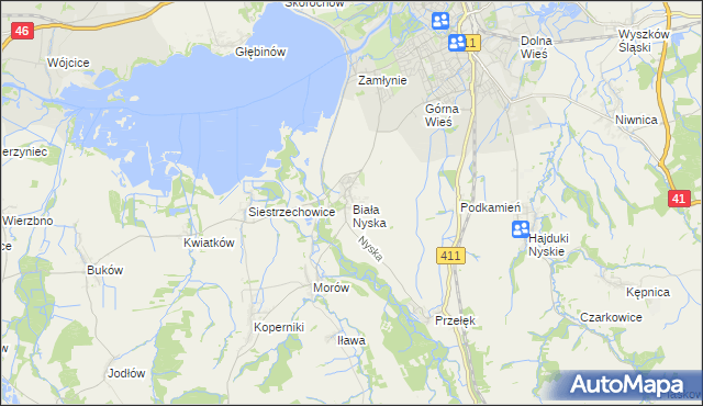mapa Biała Nyska, Biała Nyska na mapie Targeo