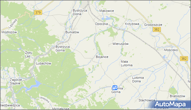 mapa Bojanice gmina Świdnica, Bojanice gmina Świdnica na mapie Targeo