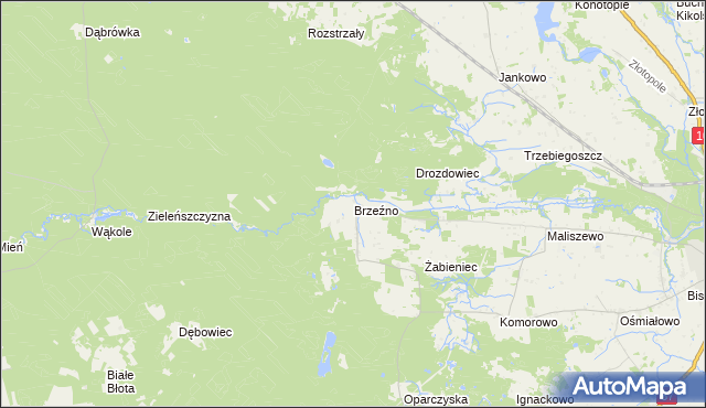 mapa Brzeźno gmina Lipno, Brzeźno gmina Lipno na mapie Targeo