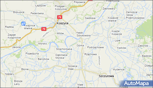 mapa Górka gmina Szczurowa, Górka gmina Szczurowa na mapie Targeo