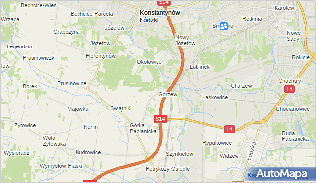 mapa Gorzew, Gorzew na mapie Targeo