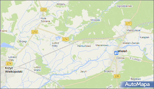 mapa Herburtowo, Herburtowo na mapie Targeo
