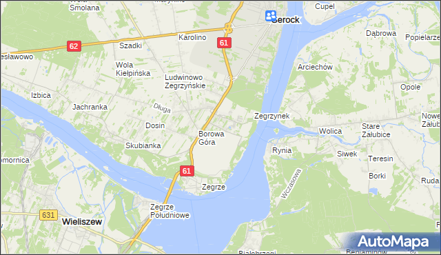 mapa Jadwisin gmina Serock, Jadwisin gmina Serock na mapie Targeo