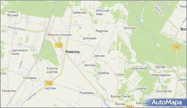 mapa Janków gmina Rokiciny, Janków gmina Rokiciny na mapie Targeo