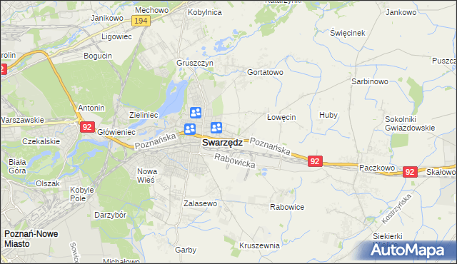 mapa Jasin gmina Swarzędz, Jasin gmina Swarzędz na mapie Targeo