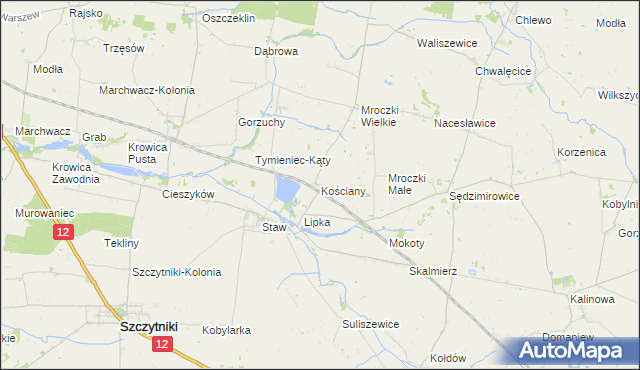 mapa Kościany, Kościany na mapie Targeo