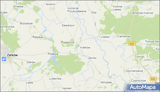 mapa Kretków, Kretków na mapie Targeo