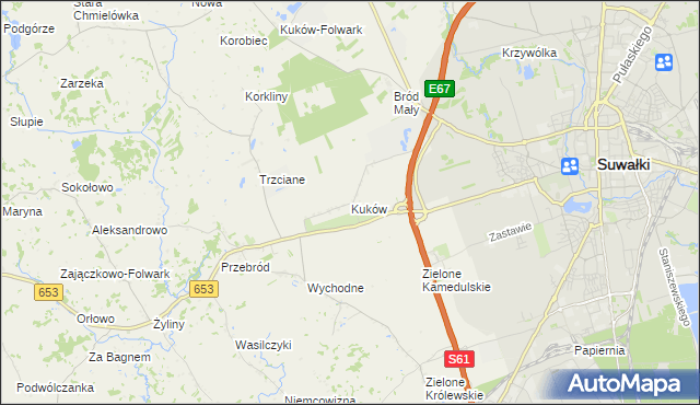 mapa Kuków gmina Suwałki, Kuków gmina Suwałki na mapie Targeo