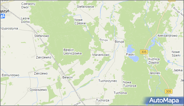 mapa Mariankowo gmina Siedlec, Mariankowo gmina Siedlec na mapie Targeo