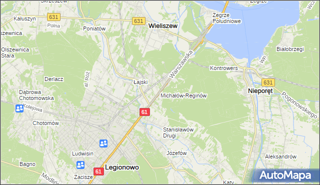 mapa Michałów-Reginów, Michałów-Reginów na mapie Targeo