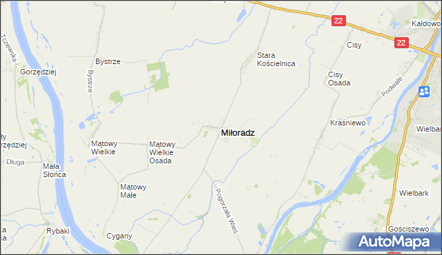 mapa Miłoradz, Miłoradz na mapie Targeo