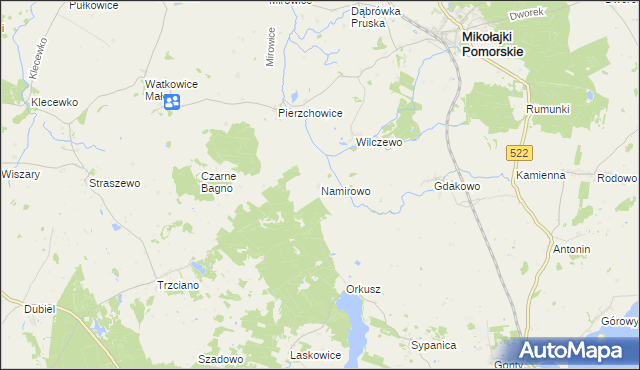 mapa Namirowo, Namirowo na mapie Targeo