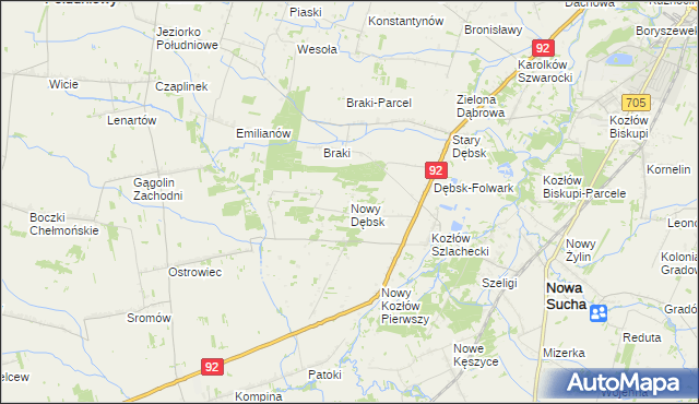 mapa Nowy Dębsk, Nowy Dębsk na mapie Targeo