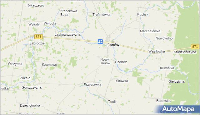mapa Nowy Janów gmina Janów, Nowy Janów gmina Janów na mapie Targeo