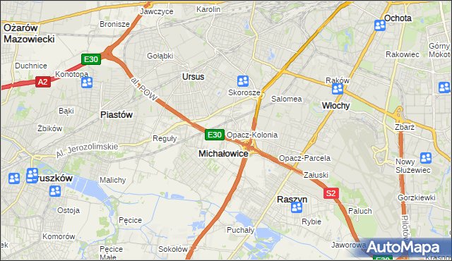 mapa Opacz-Kolonia, Opacz-Kolonia na mapie Targeo