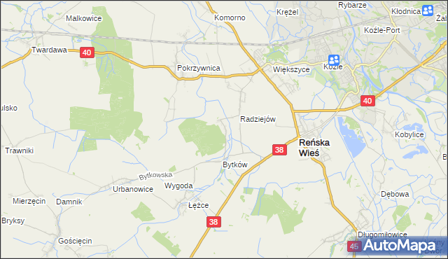 mapa Pociękarb, Pociękarb na mapie Targeo