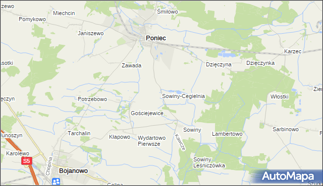 mapa Sowiny-Cegielnia, Sowiny-Cegielnia na mapie Targeo