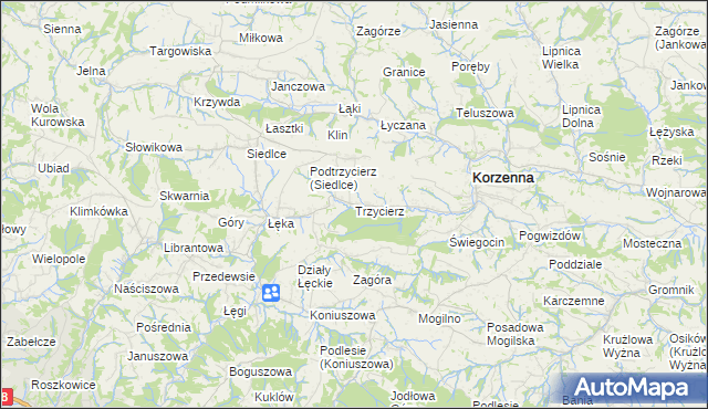 mapa Trzycierz, Trzycierz na mapie Targeo