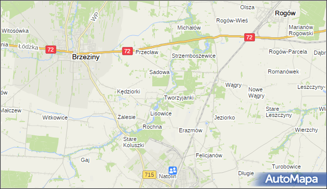mapa Tworzyjanki, Tworzyjanki na mapie Targeo