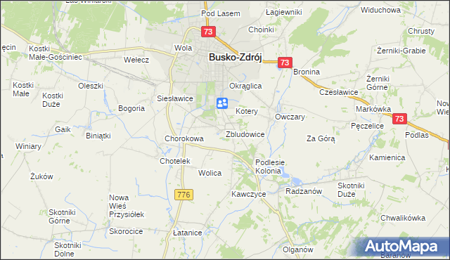 mapa Zbludowice, Zbludowice na mapie Targeo