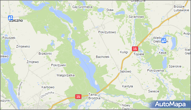 mapa Bachotek, Bachotek na mapie Targeo