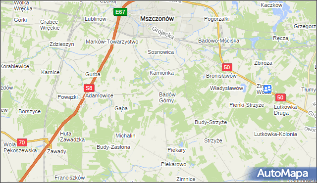 mapa Badów Górny, Badów Górny na mapie Targeo