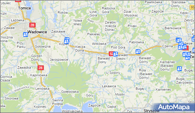 mapa Barwałd Dolny, Barwałd Dolny na mapie Targeo
