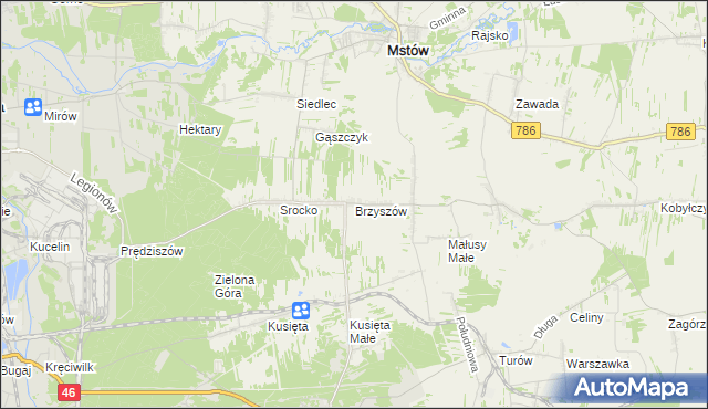 mapa Brzyszów, Brzyszów na mapie Targeo