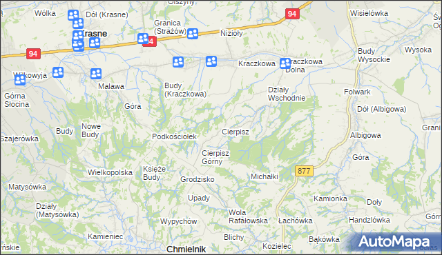 mapa Cierpisz gmina Łańcut, Cierpisz gmina Łańcut na mapie Targeo