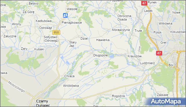 mapa Długopole, Długopole na mapie Targeo