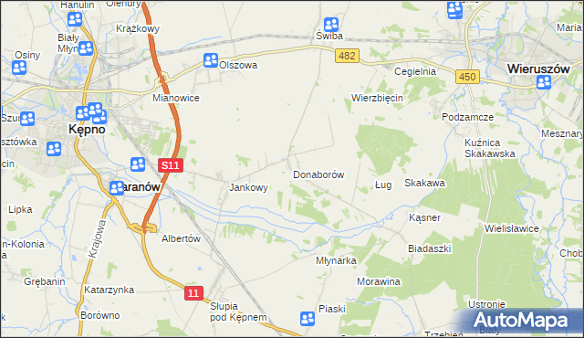 mapa Donaborów, Donaborów na mapie Targeo