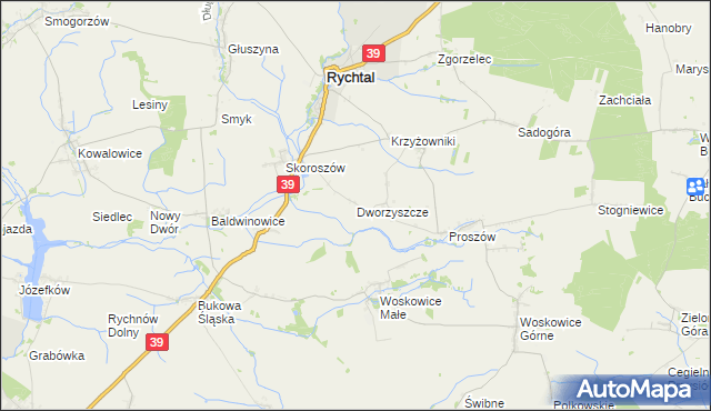 mapa Dworzyszcze, Dworzyszcze na mapie Targeo